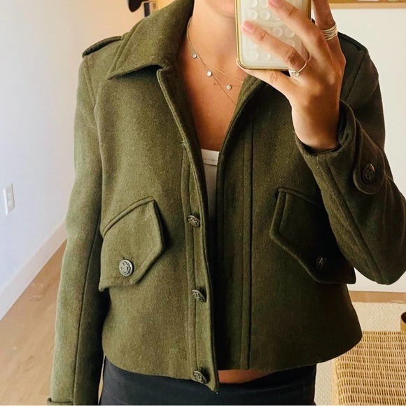 Jackets & Blazers - NEW YORK  WOOL  BLEND Olive Green Women's Jacket